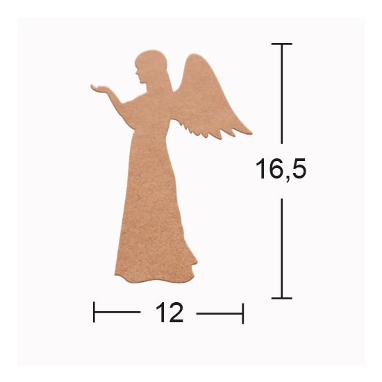 H125 18 mm Melek Ahşap Boyanabilir Obje