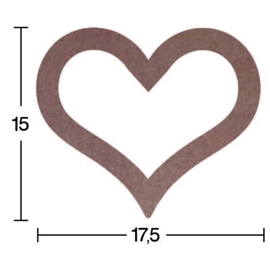 H46 18 mm İçi Boş Kalp Ahşap Boyanabilir Obje
