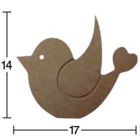 H58 18 mm Kuş Ahşap Boyanabilir Obje