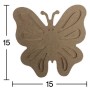 H61 18 mm İşlemeli Kelebek Ahşap Boyanabilir Obje