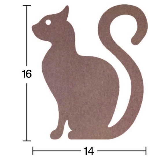 H66 18 mm Kedi Ahşap Boyanabilir Obje