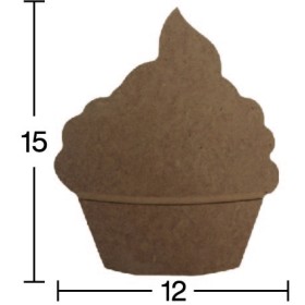 H75 18 mm Cup-Cake Ahşap Boyanabilir Obje