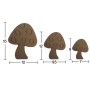 H76 18 mm 3 Lü Mantar Set Ahşap Boyanabilir Obje