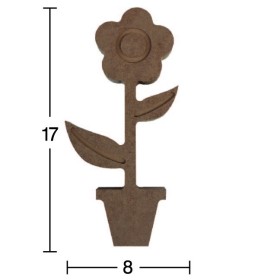 H77 18 mm Saksıda Papatya Ahşap Boyanabilir Obje