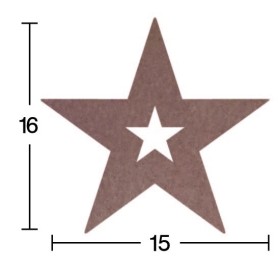 H82 18 mm Yıldız Ahşap Boyanabilir Obje