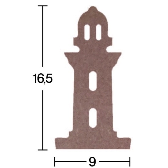 18mm Deniz Feneri Ahşap Boyanabilir Obje