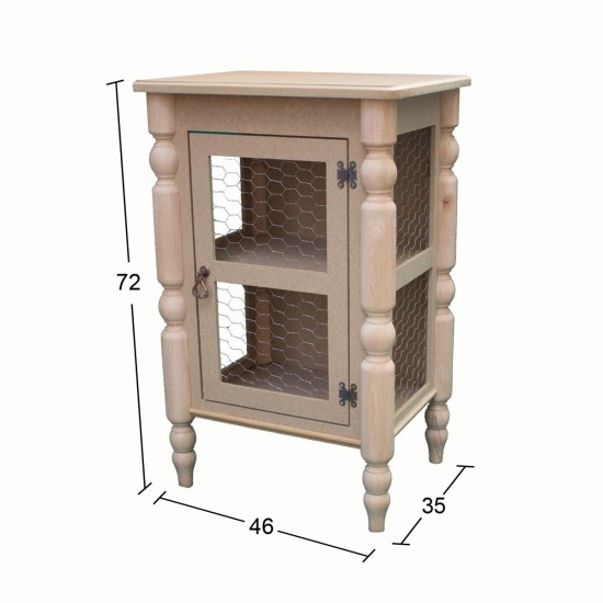 HD01 Home Decor 72cm Telli Dolap Ahşap Boyanabilir Obje