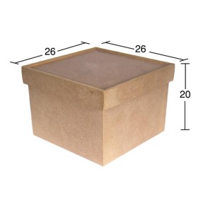 KU213 Büyük Kare Saklama Kabı Ahşap Boyanabilir Obje