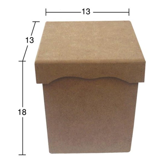 KU263 Büyük Saklama Kabı Ahşap Boyanabilir Obje