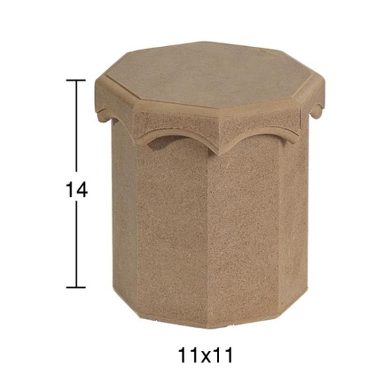 KU267 Küçük Dilimli Saklama Kabı Ahşap Boyanabilir Obje