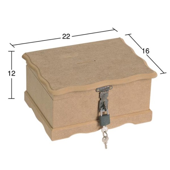 KU290 Kilitli Kumbara Ahşap Boyanabilir Obje