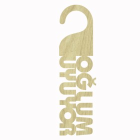 L133 Oğlum Uyuyor Kapı Askısı Ahşap Boyanabilir Obje