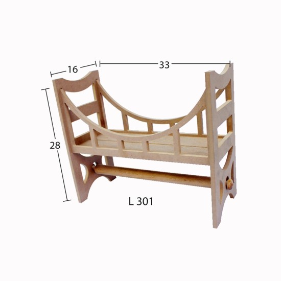 L301 Köprü Havluluk Ahşap Boyanabilir Obje
