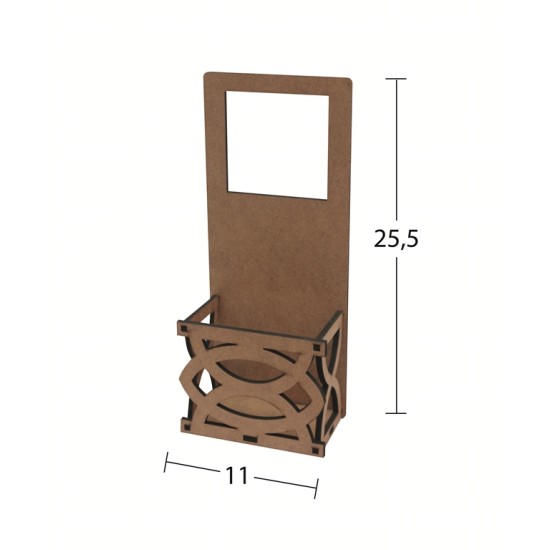 L308 İşlemeli Tel. Sarjlığı Ahşap Boyanabilir Obje
