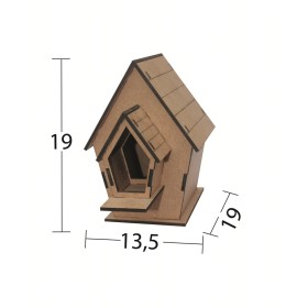 L318 Demonte Kuş Evi Ahşap Boyanabilir Obje