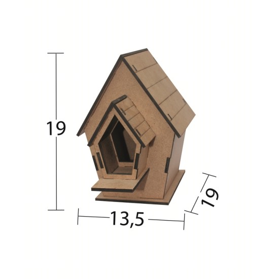 L318 Demonte Kuş Evi Ahşap Boyanabilir Obje