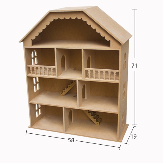 L333 Büyük Oyun Evi Ahşap Boyanabilir Obje