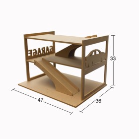 MNH03 Katlı Otopark Ahşap Boyanabilir Obje