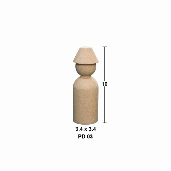PD03 Peg Doll (10 cm) Ahşap Boyanabilir Obje