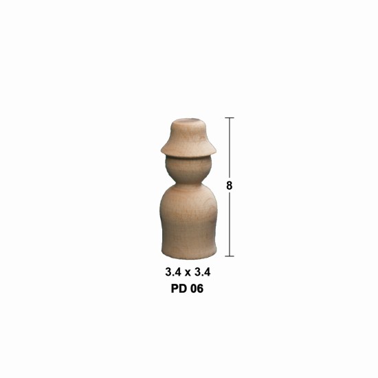 PD06 Peg Doll (8 cm) Ahşap Boyanabilir Obje
