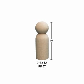 PD07 Peg Doll (10 cm) Ahşap Boyanabilir Obje