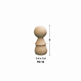 PD16 Peg Doll (8 cm) Ahşap Boyanabilir Obje