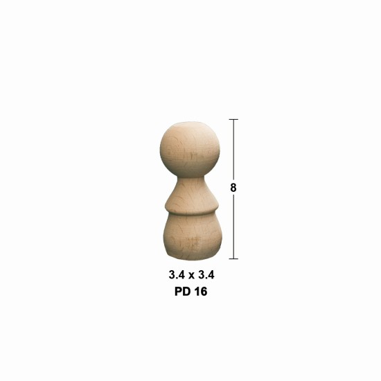 PD16 Peg Doll (8 cm) Ahşap Boyanabilir Obje