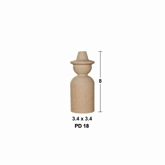 PD18 Peg Doll (8 cm) Ahşap Boyanabilir Obje