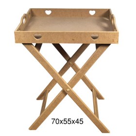 T732 Kalpli Çapraz Ayaklı Tepsi Ahşap Boyanabilir Obje