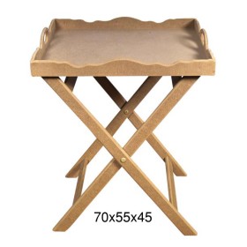 T733 Dalgalı Çapraz Ayaklı Tepsi Ahşap Boyanabilir Obje