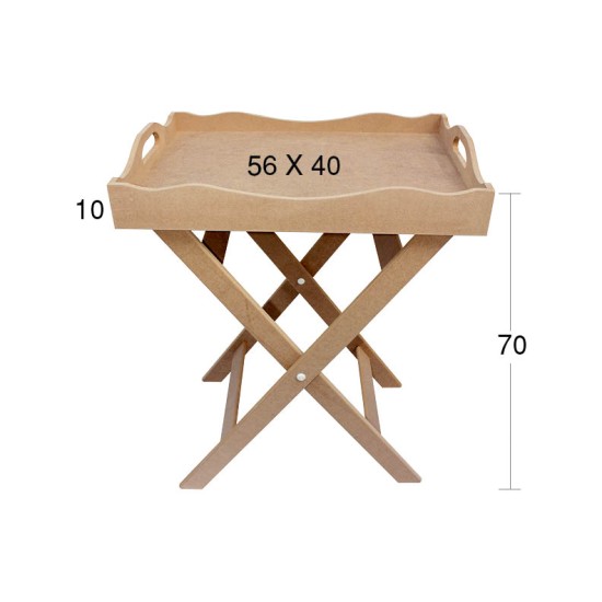 T759 Çapraz Ayaklı Takım Tepsi Ahşap Boyanabilir Obje