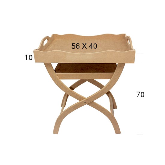 T760 S Ayaklı Takım Tepsi Ahşap Boyanabilir Obje