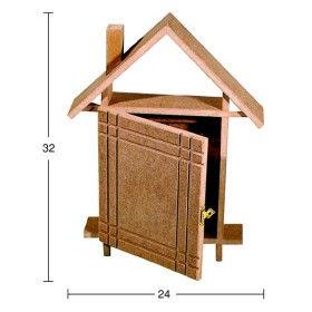 A022 Çatılı Anahtarlık Ahşap Boyanabilir Obje