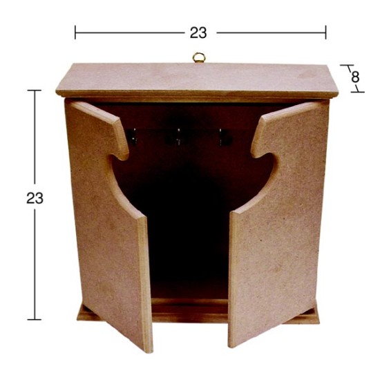 A026 2 Kapaklı Anahtarlık Ahşap Boyanabilir Obje