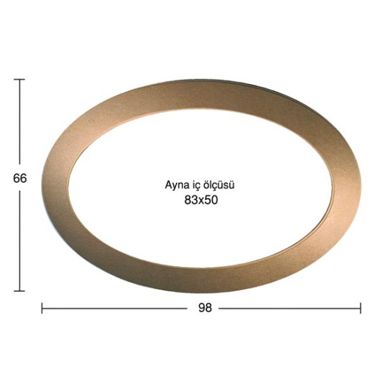 AY135 Büyük Oval Ayna Ahşap Boyanabilir Obje