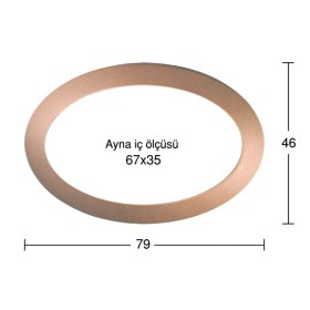 AY136 Küçük Oval Ayna Ahşap Boyanabilir Obje