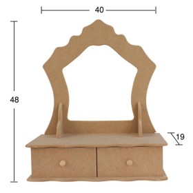 AY144 2'li Makyaj Ayna Ahşap Boyanabilir Obje