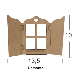 L 247 Dekoratif Pencere Ahşap Boyanabilir Obje