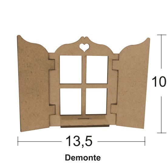L 247 Dekoratif Pencere Ahşap Boyanabilir Obje