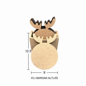 L395 Bardak Altlığı Ahşap Boyanabilir Obje