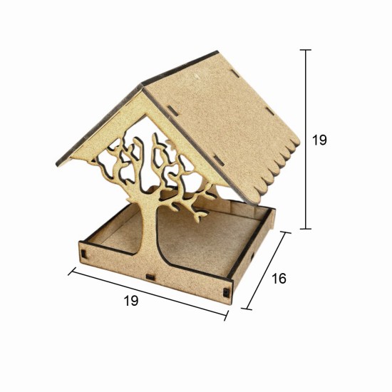 L401 Demonte Kuş Yemliği Ahşap Boyanabilir Obje