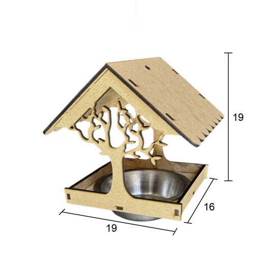 L402 Demonte Kuş Suluğu Ahşap Boyanabilir Obje
