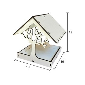 L403 Demonte Kuş Yemliği Ahşap Boyanabilir Obje