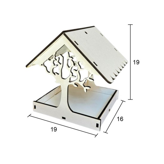 L403 Demonte Kuş Yemliği Ahşap Boyanabilir Obje