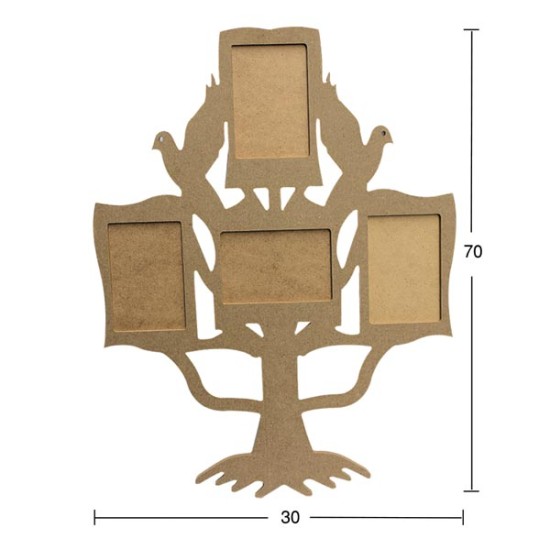 ÇER93 Çoklu Resim Çerçevesi Ahşap Boyanabilir Obje