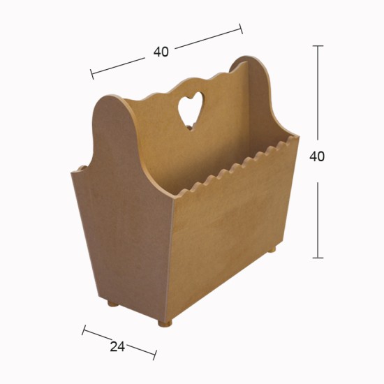 İB03 Dilimli Çanta Gazetelik Ahşap Boyanabilir Obje