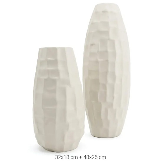 SR018 Kareli Takım Ham Seramik Obje