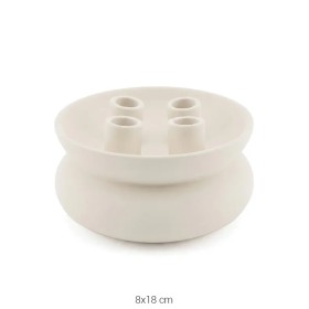 SR023 Tombul Şamdan Ham Seramik Obje