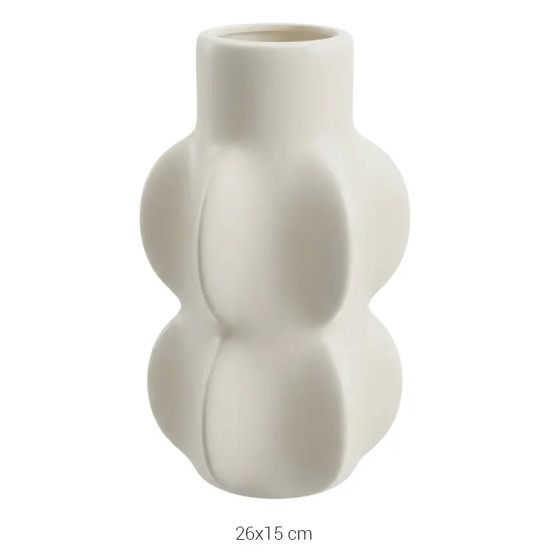 SR027 Altıgen Vazo Ham Seramik Obje