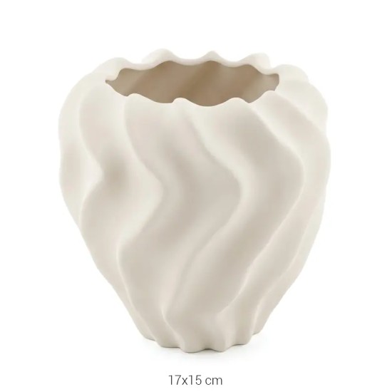 SR035 Fırfırlı Küçük Ham Seramik Obje